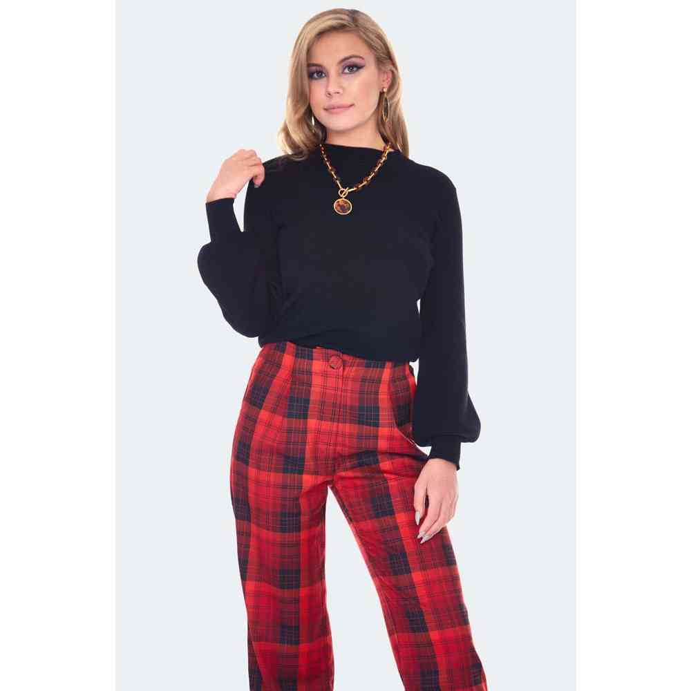 Voodoo Vixen - Red Plaid Pantalon coupe standard - Rouge